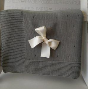 Toquilla Manta de punto sin puntilla - Gris